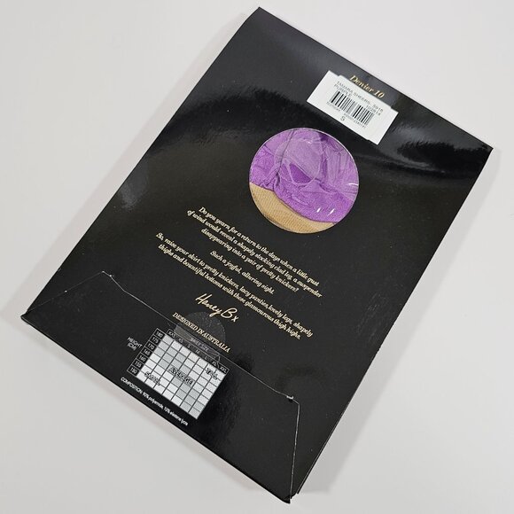 Honey Birdette Tamara Deep Purple Stockings Stay Ups Thigh Highs Size S - Picture 2 of 4